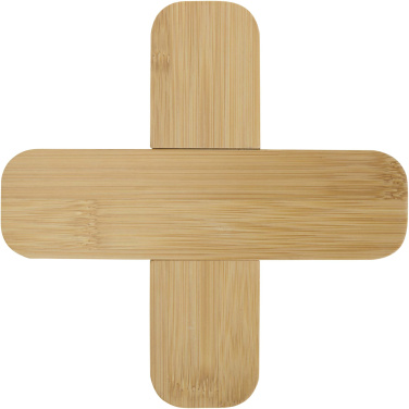 Logo trade promotional gifts image of: Croc bamboo trivet - large