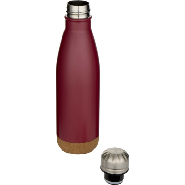 Logo trade corporate gifts image of: Cove 500 ml double wall vacuum insulated stainless steel water bottle with cork details
