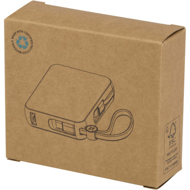 Logo trade promotional giveaways picture of: Acrux 10.000 mAh 35W tablet power bank with built in Type-C cable - made from recycled plastic