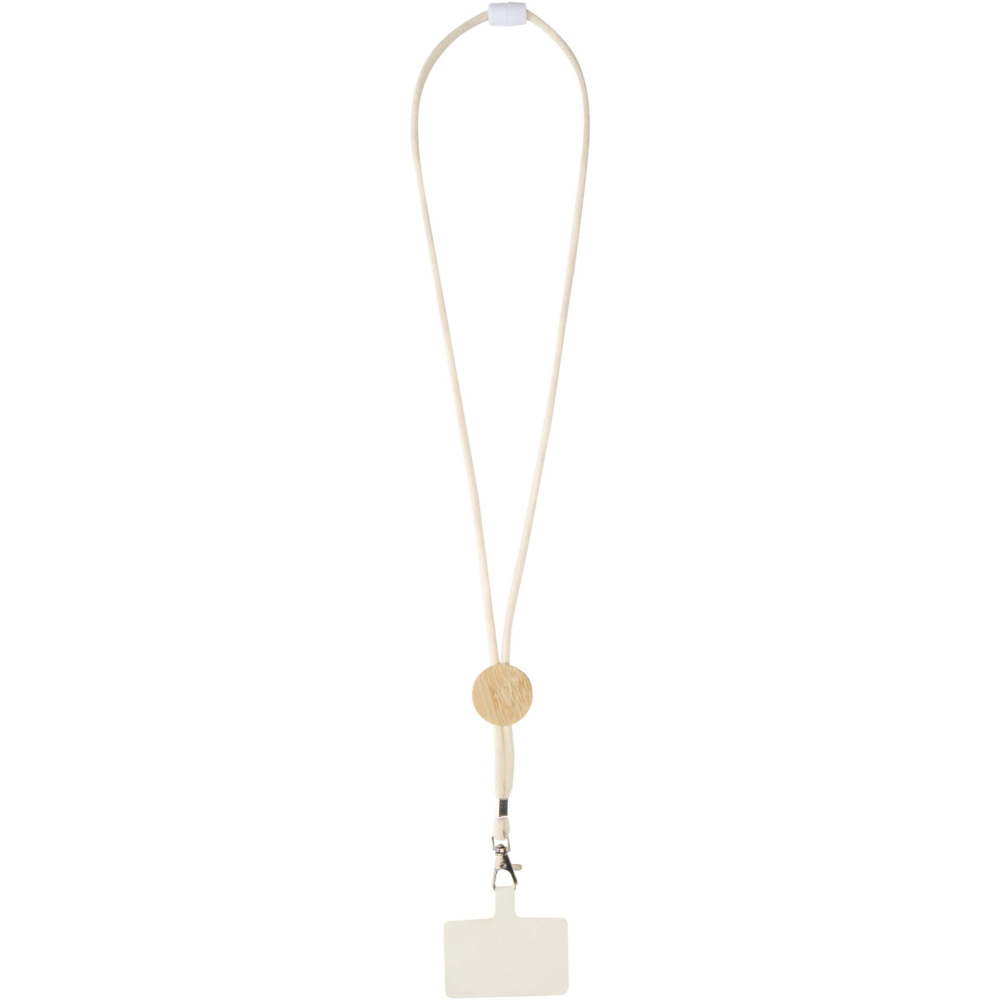 Logotrade promotional product image of: Adhab smartphone lanyard with bamboo details