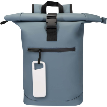 Logotrade advertising products photo of: Alkes 5000 mAh 12W recycled plastic water resistant power bank with carabiner