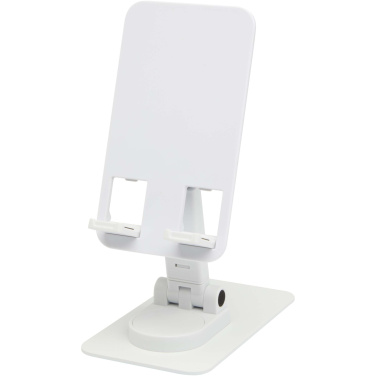 Logotrade promotional product image of: Alhena recycled plastic foldeable phone holder with metal desk stand
