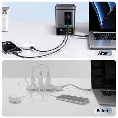 Logotrade promotional product image of: Urban Vitamin Sacramento 105W GAN charger+retractable cables