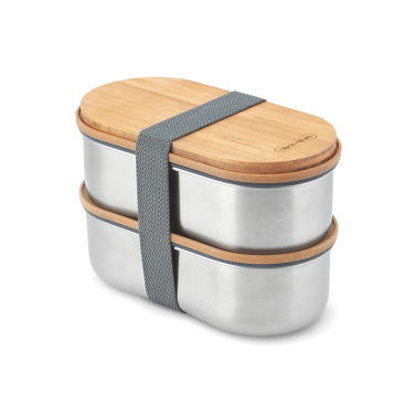 Logo trade promotional product photo of: Black+Blum Stainless Steel Double Bento Box
