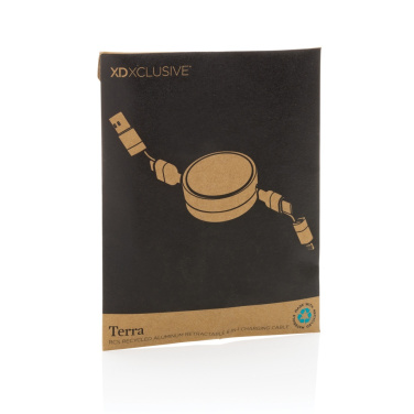 Logotrade reklaamtoote foto: Terra RCS taaskasutatud alumiiniumist sissetõmmatav 6-ühes kaabel