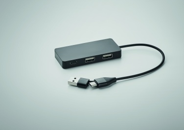 Logotrade reklaamkingituse foto: 3-pordiline USB-jaotur 20 cm kaabliga