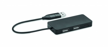 Logotrade ärikingituse foto: 3-pordiline USB-jaotur 20 cm kaabliga