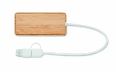 Logotrade firmakingitused pilt: Bambusest USB 3 pordiga jaotur
