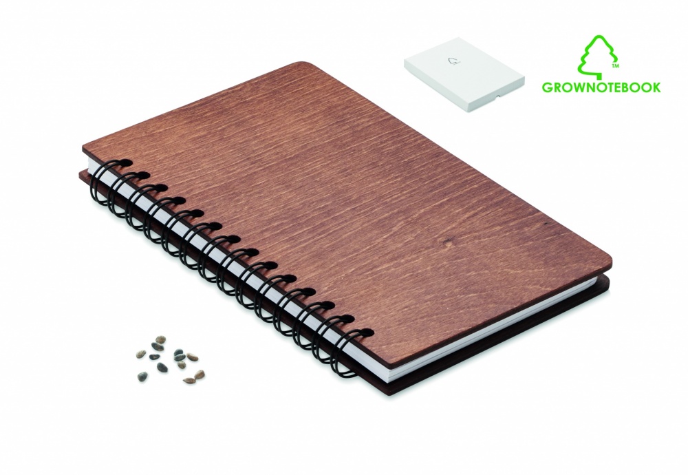Logo trade reklaamkingituse pilt: A5 kasepuidust märkmik GROWBOOK™