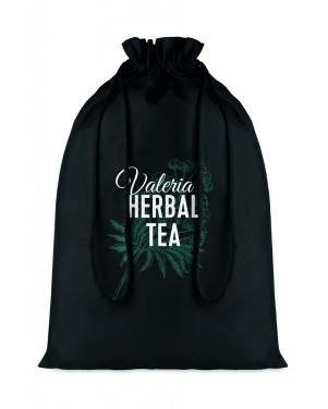 Logo trade firmakingi pilt: Suur puuvillane nööriga kott musta värvi