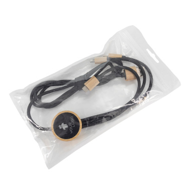 Logotrade firmakingi foto: Kolm-ühes kaabel valgustatud logoga puidust korpuses, LH-ZMU06