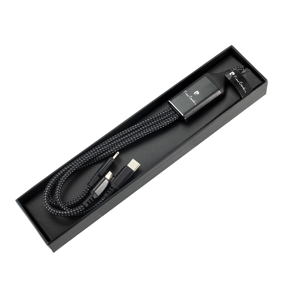 Logotrade reklaamkingid pilt: Kolm ühes kaabel valgustatud logoga Pierre Cardin