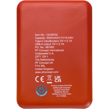 Logo trade firmakingituse pilt: Asama 5000 mAh Type-C taaskasutatud plastist akupank