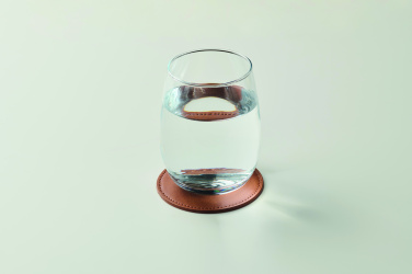 Logotrade reklaamtooted pilt: Ümmargune PU-nahast tassialus