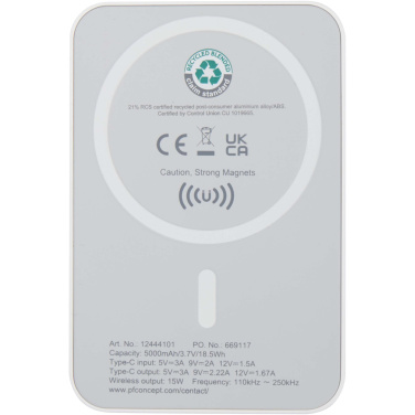 Logotrade ärikingituse foto: Acrab 5000 mAh 15W magnetiline juhtmevaba varupatarei koos 20W PD-ga - valmistatud taaskasutatud plastist