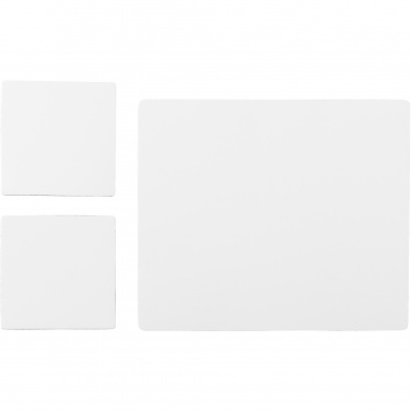 Logo trade liikelahjat mainoslahjat kuva: Q-Mat®-hiirimatto- ja lasinalussetti, yhdistelmä 3