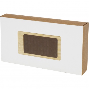 Logo trade mainoslahja kuva: Alata aurinkokennoilla lataava 8000 mAh:n varavirtalähde bambusta