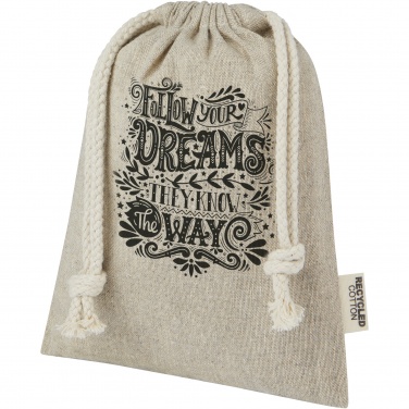 Logo trade liikelahjat tuotekuva: Pheebs 150 g/m² GRS-kierrätetystä puuvillasta valmistettu pieni lahjapussi 0,5 l