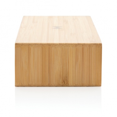 Logo trade mainoslahja kuva: Herätyskello ja 5W langaton laturi bambusta