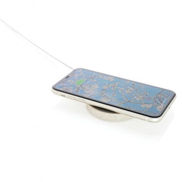 Logo trade mainoslahja kuva: 5W langaton latausalusta vehnänoljesta