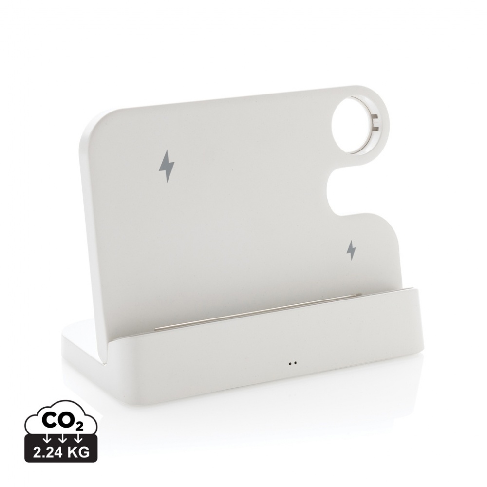 Logo trade mainostuote kuva: Joltz RCS kaksoislaturi 15 W iWatch-paikalla kierrätysmuovia