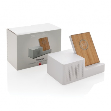 Logo trade mainoslahjat tuotekuva: Langaton 5W Ontario-laturi kaiuttimella