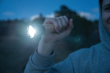 Logo trade mainostuotet tuotekuva: Lucid 5W taskulamppu RCS muovista ja bambusta