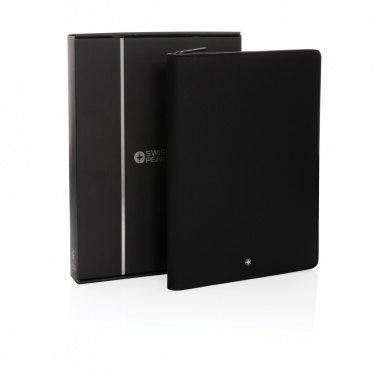 Logo trade mainoslahja ja liikelahja tuotekuva: Swiss Peak Heritage RCS rPU A4 portfolio vetoketjulla