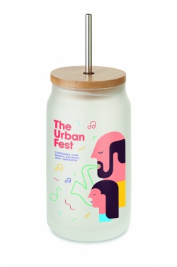 Logo trade liikelahja mainoslahja tuotekuva: Lasipurkki 400 ml