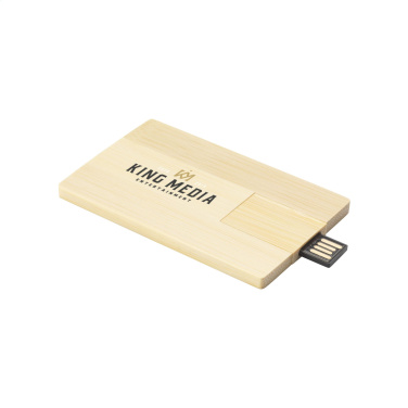 Logo trade liikelahja mainoslahja tuotekuva: Luottokortti USB Bamboo 64GB