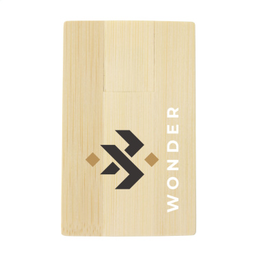 Logo trade mainoslahjat tuotekuva: Luottokortti USB Bamboo 64GB