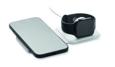 Logotrade mainostuote tuotekuva: 2 in 1 taitettava laturi 15W