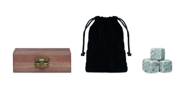 Logotrade mainoslahjat ja liikelahjat tuotekuva: 9 kivijääkuutiota laatikossa