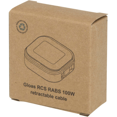 Logotrade mainoslahja tuotekuva: Gloas 5-in-1-kierrätysmuovinen, sisäänvedettävä datasynkronointi- ja 100 W:n pikalatauskaapeli älypuhelimen työkalusarjalla