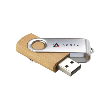 Logotrade logo dāvanas foto: USB Twist Bamboo 8 GB