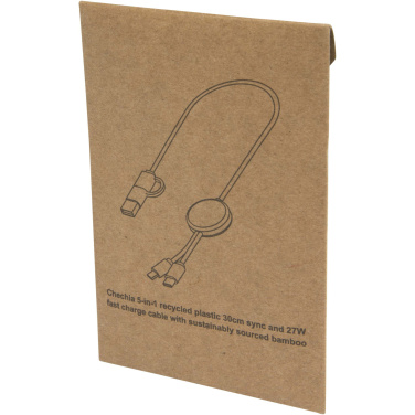 Логотрейд pекламные продукты картинка: Citala кабель 5-в-1 из переработанной пластмассы длиной 30 см для синхронизации данных и быстрой зарядки мощностью 27 Вт