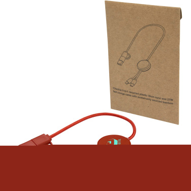 Логотрейд pекламные продукты картинка: Citala кабель 5-в-1 из переработанной пластмассы длиной 30 см для синхронизации данных и быстрой зарядки мощностью 27 Вт