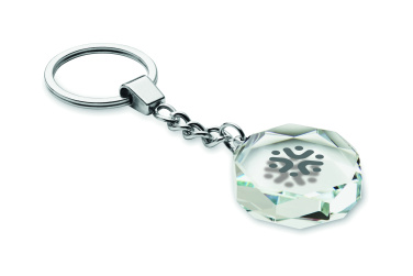 Логотрейд pекламные подарки картинка: Glass round award key ring