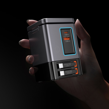 Лого трейд pекламные cувениры фото: Зарядное устройство Urban Vitamin Sacramento 105 Вт GAN + втягивающиеся кабели