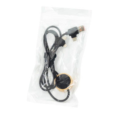 Logotrade profilreklam bild: 4-i-1 lång träkabel med upplyst logotyp för gravering