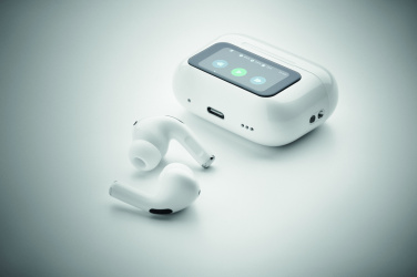 Logotrade reklamprodukter bild: TWS hörlurarar återvunnen ABS